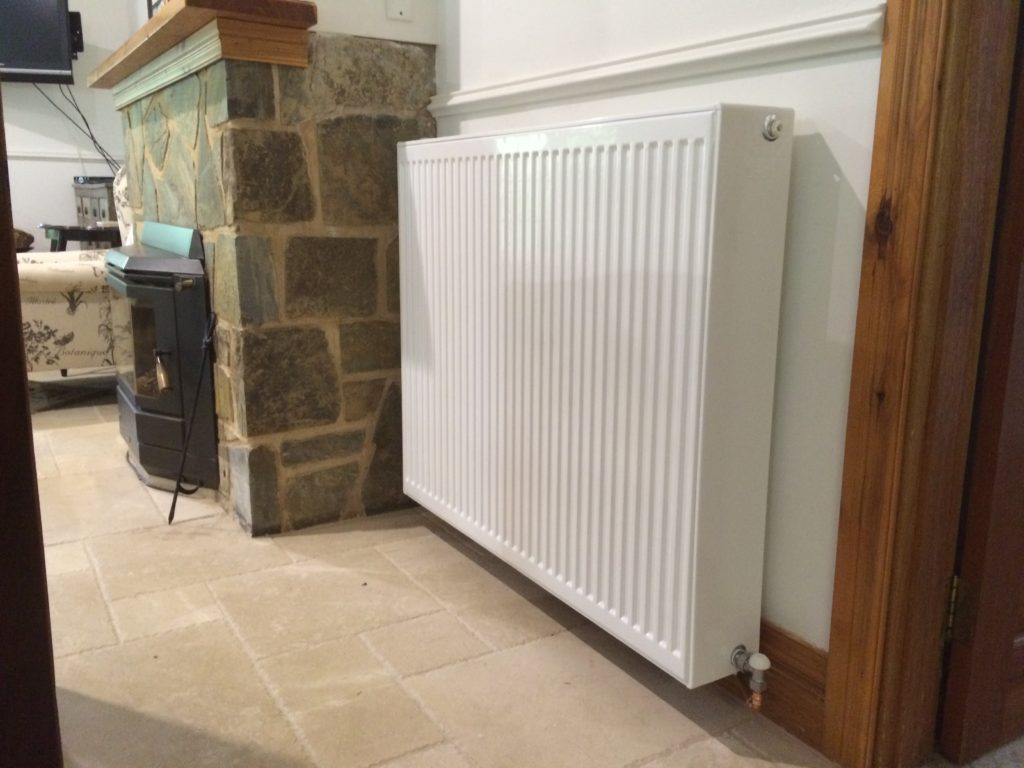 No fossil fuel - Hydronic radiator running with Air to water heat pump in the Adelaide Hills