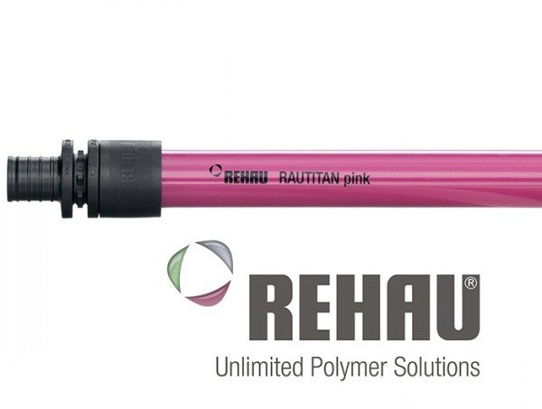 Rehau pink hydronic heating pipe