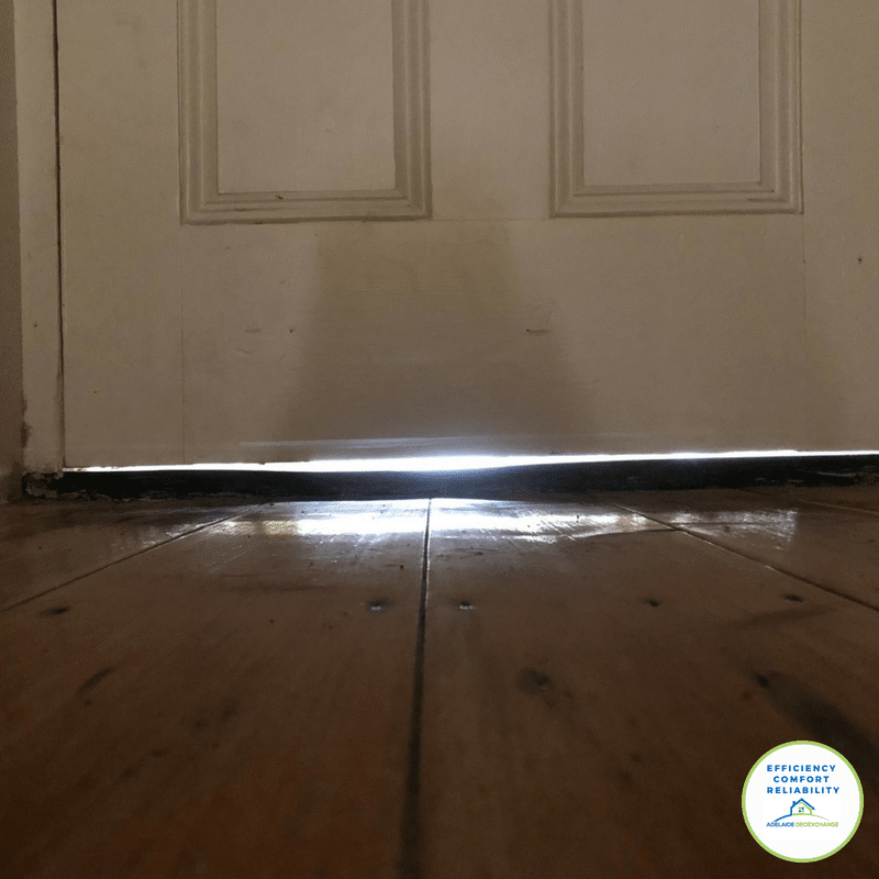 Door 2 with gap air leaks in a leaky home